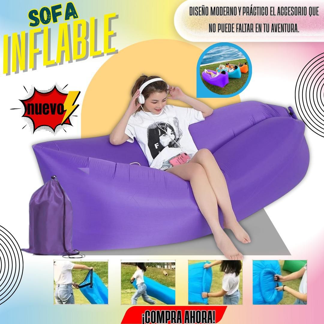 CAMA SOFÁ INFLABLE EXTERIOR INNOVADOR🤯