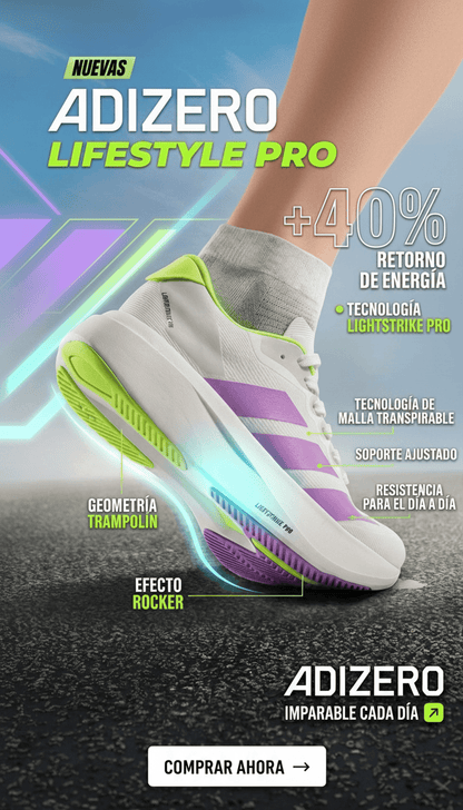 ADIZERO WHITE & NEON DAMA⚡(Para la mujer que no se detiene✨)