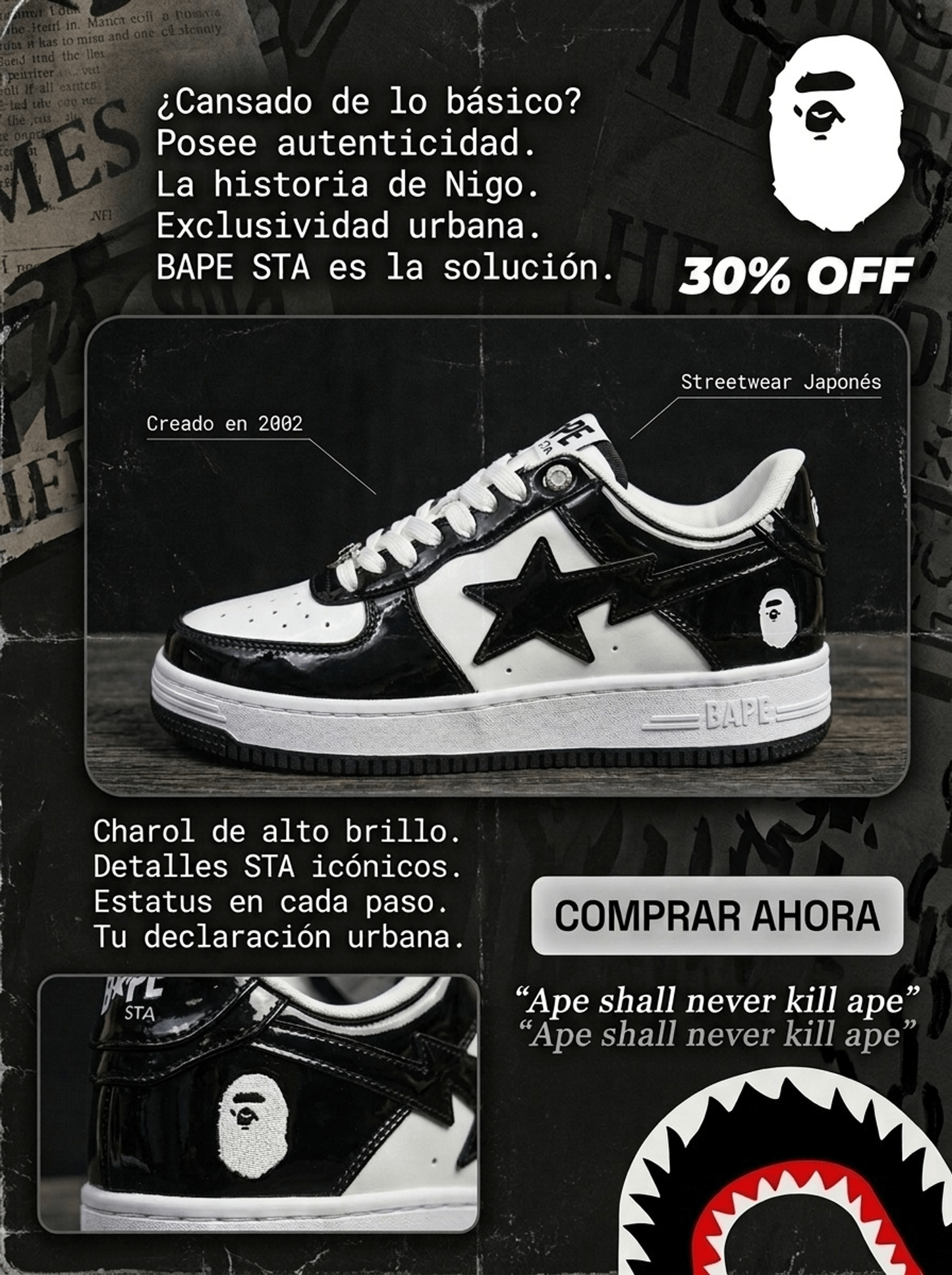 BAPE STA🔥Rebeldía Y Lujo Urbano (Pocas unidades)⚡